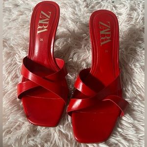 Red Zara Kitten Heels